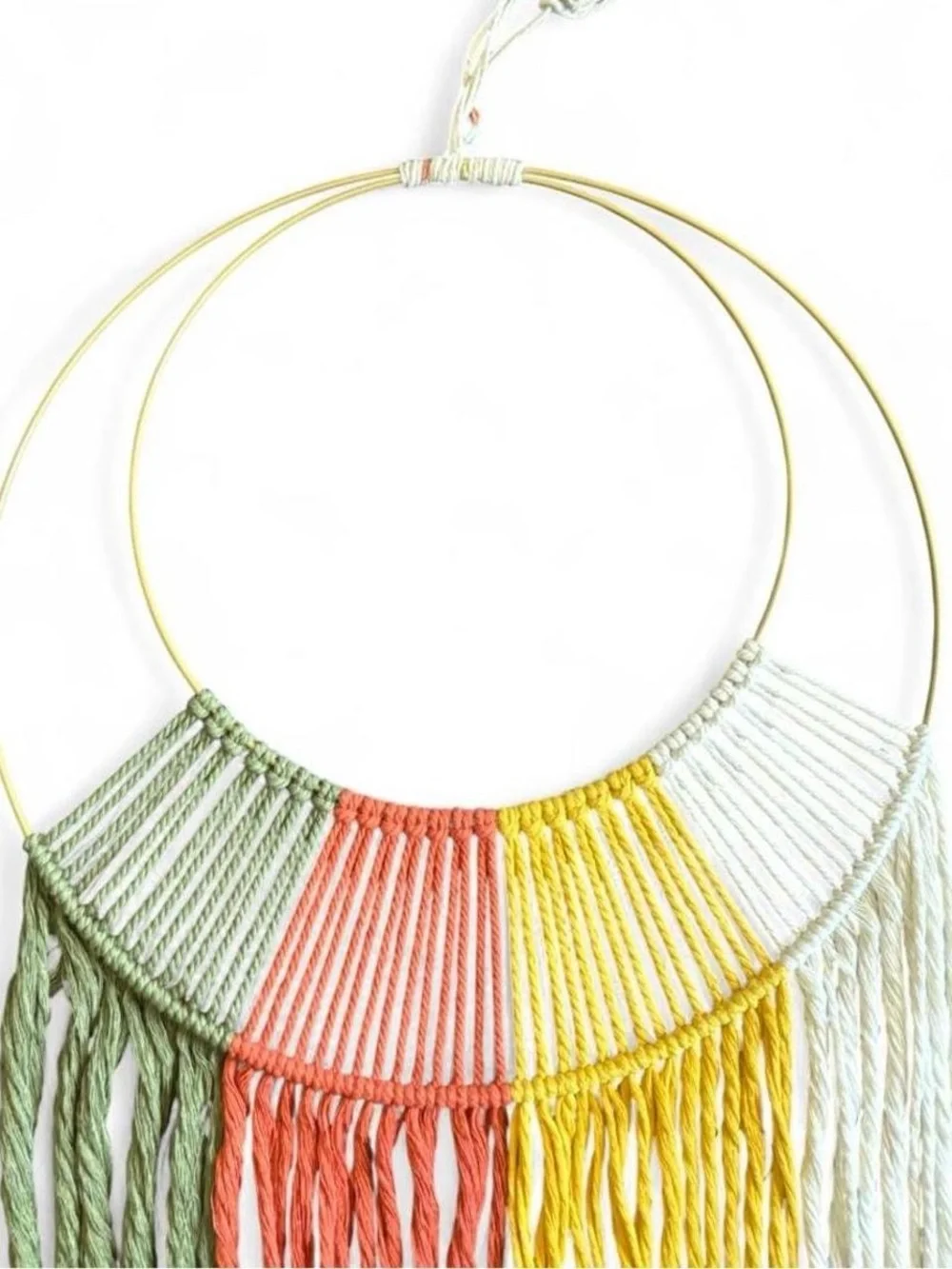 Handmade Macrame Wall Hanging Retro 70s Retro Boho Fringe